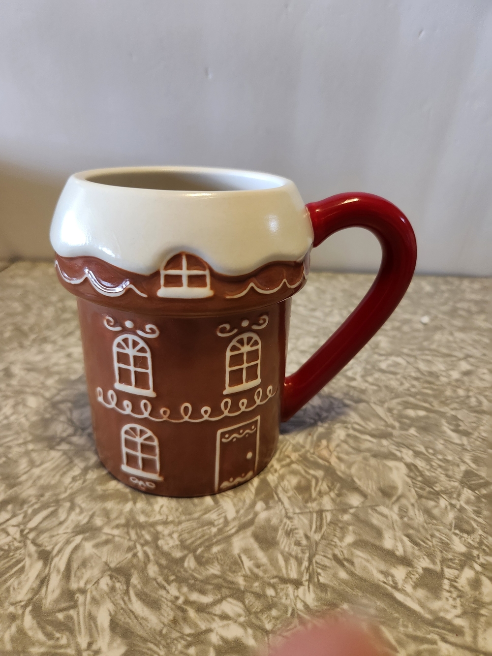 Wondershop Gingerbread House Mug in Brown, White & Red